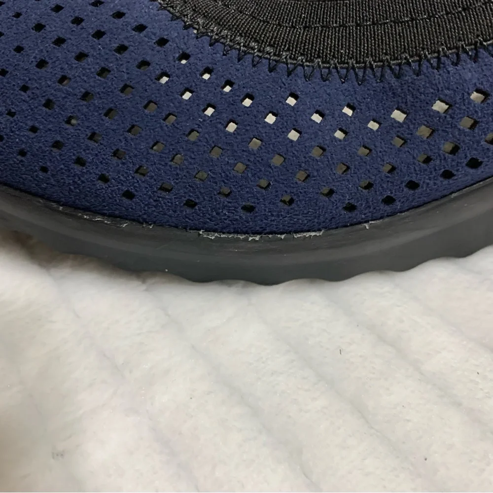 Clarks Cloudsteppers Caddell Trail Platform Size 10 M Navy Blue Suede Shoes - Picture 11 of 12
